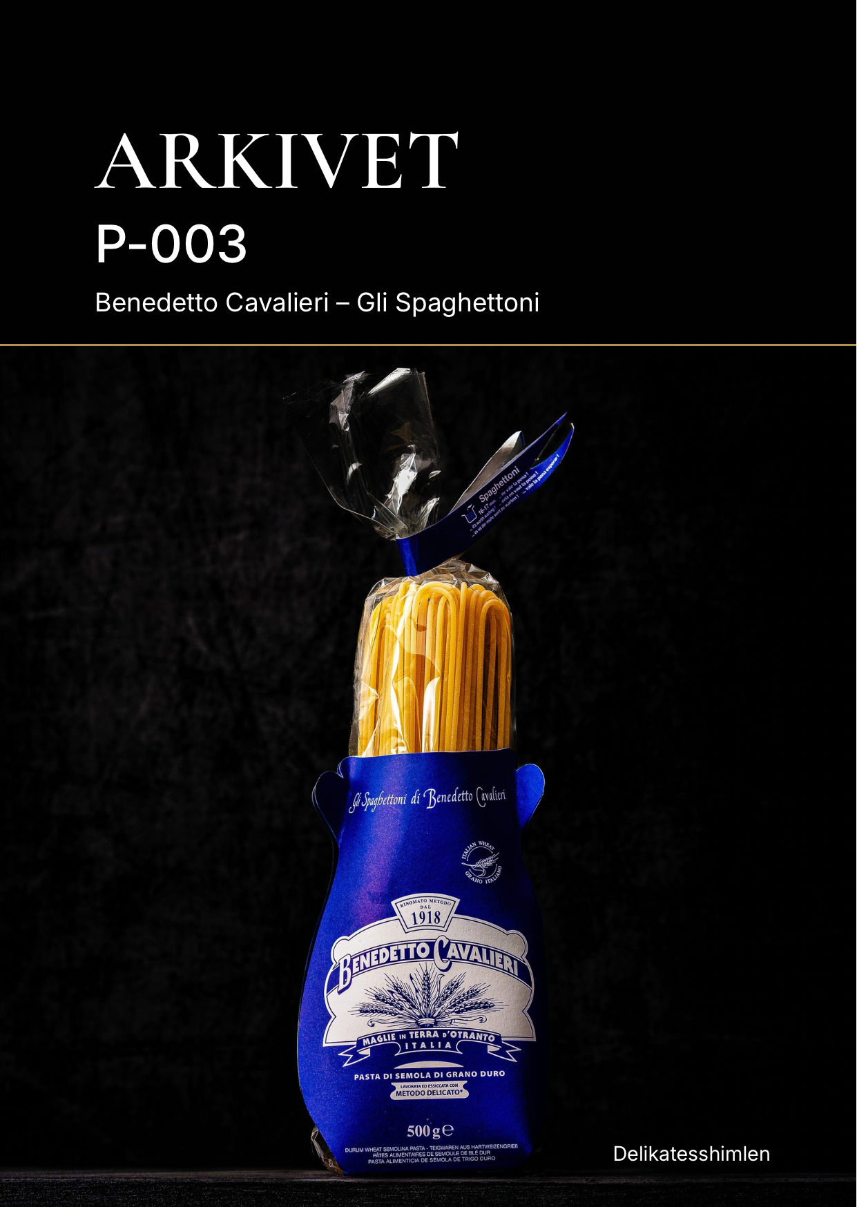 Samlarkort – Arkivet P-003 – Gli Spaghettoni di Benedetto Cavalieri